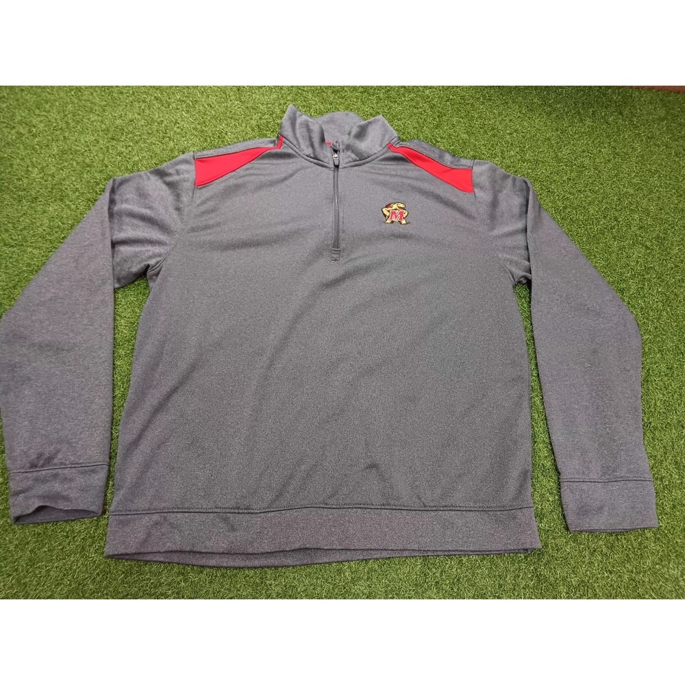 Maryland Terrapins Track Jacket Mens XL Heather‎ Gray Campus Drive Football NCAA